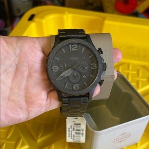 Fossil Men's Black Stainless Steel Chronograph Watch